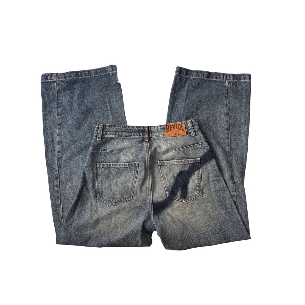 Revice Denim Wide Leg Baggy Acid Wash Jeans Size 31W